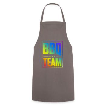 Bbq Team - Kochschürze - Grau - Vorne - AI Model Male 185 dark (185cm)