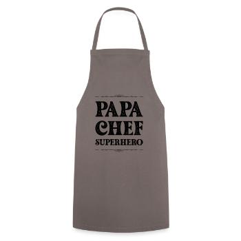 Papa Super-héros Papa - Tablier de cuisine - gris - Devant - AI Model Male 185 dark (185cm)