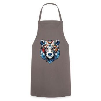 Polar Bear Head Polar Bear - Cooking Apron - grey - Front - AI Model Male 185 dark (185cm)