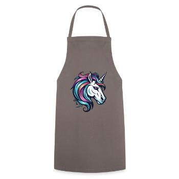 Unicorn Head - Cooking Apron - grey - Front - AI Model Male 185 dark (185cm)