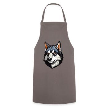 Tête de chien Husky - Tablier de cuisine - gris - Devant - AI Model Male 185 dark (185cm)