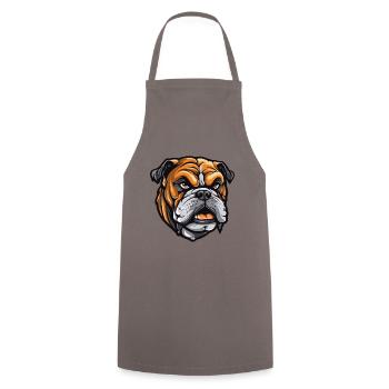 Tête de chien bouledogue - Tablier de cuisine - gris - Devant - AI Model Male 185 dark (185cm)