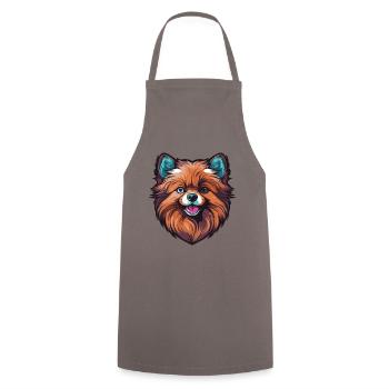 Tête de chien de Poméranie - Tablier de cuisine - gris - Devant - AI Model Male 185 dark (185cm)
