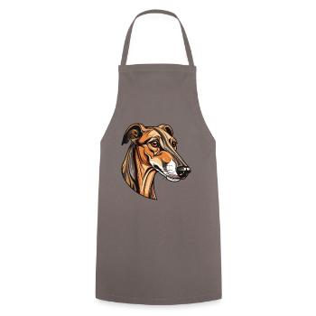 Greyhound Dog Head - Cooking Apron - grey - Front - AI Model Male 185 dark (185cm)