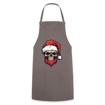 Santa Claus Skull - Cooking Apron - grey - Front - AI Model Male 185 dark (185cm)