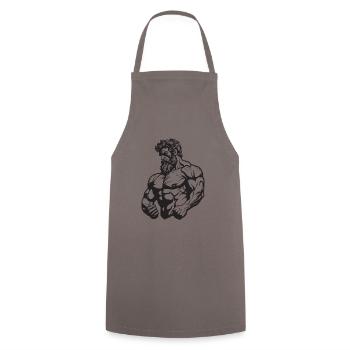 Bodybuilders Muscles Bodybuilding - Cooking Apron - grey - Front - AI Model Male 185 dark (185cm)