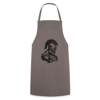 Spartan Gladiator Muscles Bodybuilding - Cooking Apron - grey - Front - AI Model Male 185 dark (185cm)