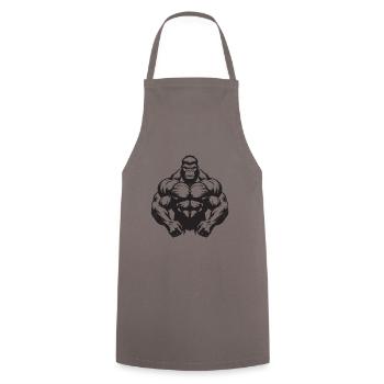 Gorilla Muscles Gymnase d’entraînement - Tablier de cuisine - gris - Devant - AI Model Male 185 dark (185cm)