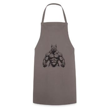 Gymnase d’entraînement des muscles du chien - Tablier de cuisine - gris - Devant - AI Model Male 185 dark (185cm)