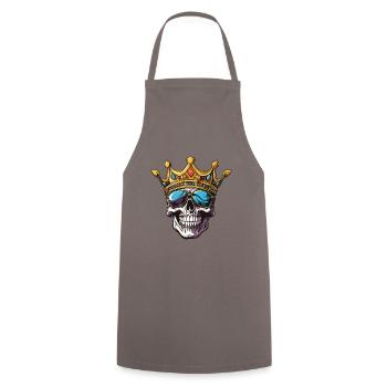 Skull King Party Crown - Cooking Apron - grey - Front - AI Model Male 185 dark (185cm)