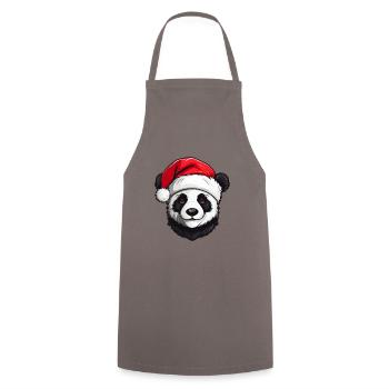 Panda Kopf Weihnachten Xmas - Kochschürze - Grau - Vorne - AI Model Male 185 dark (185cm)