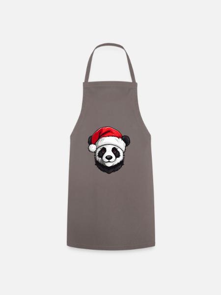 Panda Kopf Weihnachten Xmas - Kochschürze - Grau