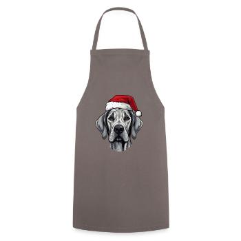 Great Dane Dog Head Christmas Portrait - Cooking Apron - grey - Front - AI Model Male 185 dark (185cm)