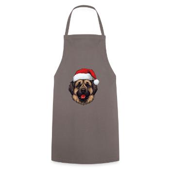 Leonberger Dog Head Christmas Portrait - Cooking Apron - grey - Front - AI Model Male 185 dark (185cm)