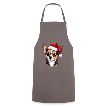 Portrait de Noël tête de chien chihuahua - Tablier de cuisine - gris - Devant - AI Model Male 185 dark (185cm)