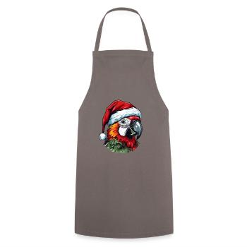 Parrot Christmas Portrait - Cooking Apron - grey - Front - AI Model Male 185 dark (185cm)