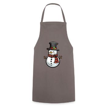 Schneemann Winter Comic - Kochschürze - Grau - Vorne - AI Model Male 185 dark (185cm)