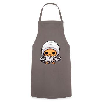 Oktopus Tier Baby Comic Winter - Kochschürze - Grau - Vorne - AI Model Male 185 dark (185cm)
