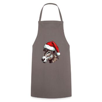 Esel Weihnachten Tier Kopf - Kochschürze - Grau - Vorne - AI Model Male 185 dark (185cm)