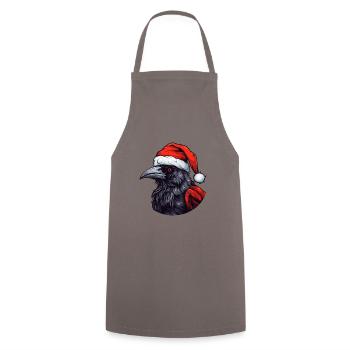 Krähe Rabe Weihnachten Tier Kopf - Kochschürze - Grau - Vorne - AI Model Male 185 dark (185cm)