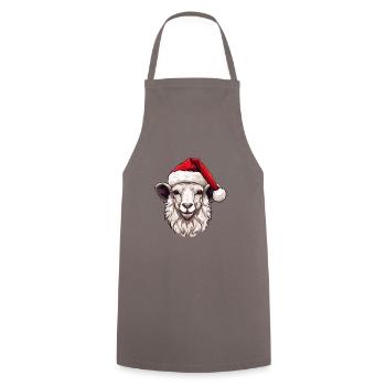 Alpaca Christmas Animal Head Llama - Cooking Apron - grey - Front - AI Model Male 185 dark (185cm)