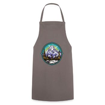 Landschaft Berge Wappen - Kochschürze - Grau - Vorne - AI Model Male 185 dark (185cm)
