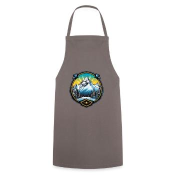 Alpen Berge Symbol - Kochschürze - Grau - Vorne - AI Model Male 185 dark (185cm)