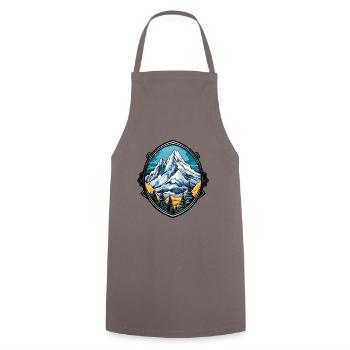Berge Alpen Symbol Wappen - Kochschürze - Grau - Vorne - AI Model Male 185 dark (185cm)
