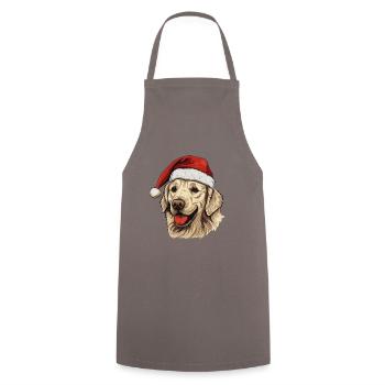 Golden Retriever Dog Head Christmas Portrait - Cooking Apron - grey - Front - AI Model Male 185 dark (185cm)
