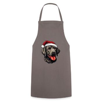 Labrador Dog Head Christmas Portrait - Cooking Apron - grey - Front - AI Model Male 185 dark (185cm)