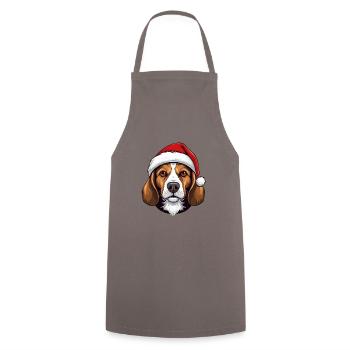 Portrait de Noël tête de chien Beagle - Tablier de cuisine - gris - Devant - AI Model Male 185 dark (185cm)