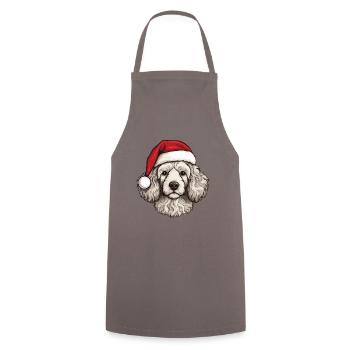 Pudel Hund Kopf Weihnachten Portät - Kochschürze - Grau - Vorne - AI Model Male 185 dark (185cm)