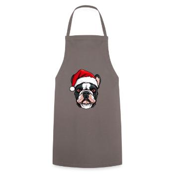 Französische Bulldogge Hund Kopf Weihnachten Portä - Kochschürze - Grau - Vorne - AI Model Male 185 dark (185cm)