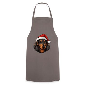 Dackel Hund Kopf Weihnachten - Kochschürze - Grau - Vorne - AI Model Male 185 dark (185cm)