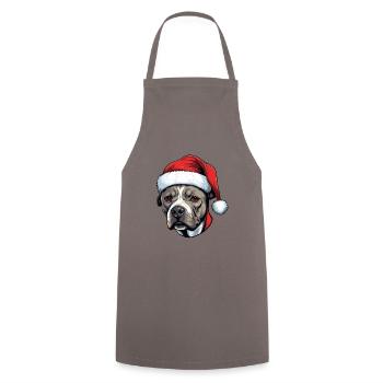 Staffordshire Bull Terrier Dog Head Christmas P - Cooking Apron - grey - Front - AI Model Male 185 dark (185cm)