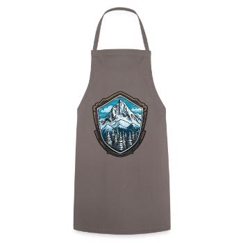 Montagnes Symbole Alpinisme - Tablier de cuisine - gris - Devant - AI Model Male 185 dark (185cm)