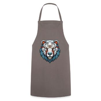Polar Bear Head Polar Bear - Cooking Apron - grey - Front - AI Model Male 185 dark (185cm)