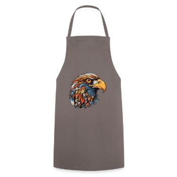 Eagle Head - Cooking Apron - grey - Front - AI Model Male 185 dark (185cm)