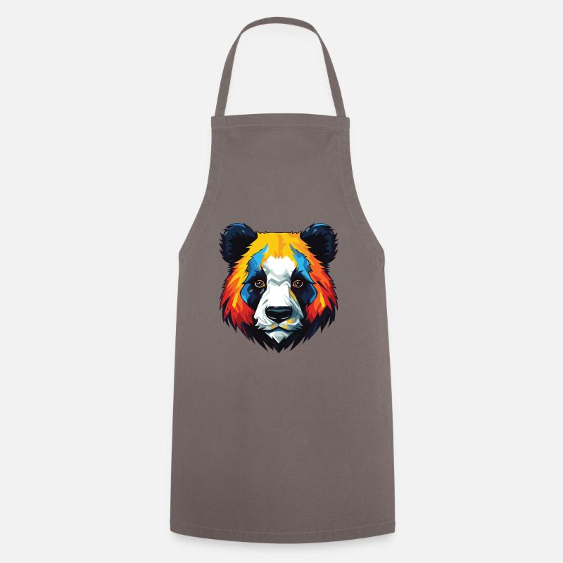 Panda Kopf - Kochschürze - Grau