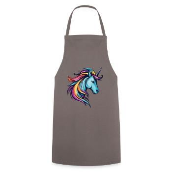 Unicorn Head - Cooking Apron - grey - Front - AI Model Male 185 dark (185cm)