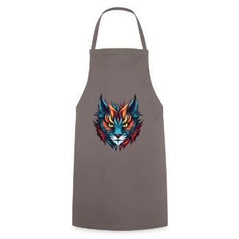 Katze Symbol Kopf - Kochschürze - Grau - Vorne - AI Model Male 185 dark (185cm)