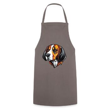 Tête de chien Beagle - Tablier de cuisine - gris - Devant - AI Model Male 185 dark (185cm)