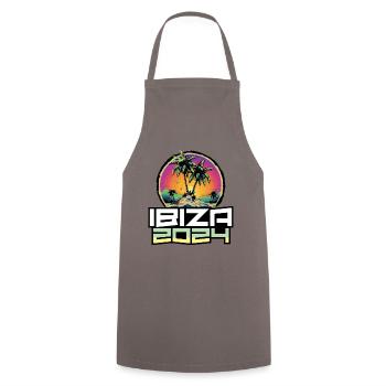 Ibiza 2024 Urlaub Palmen - Kochschürze - Grau - Vorne - AI Model Male 185 dark (185cm)
