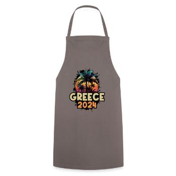 Greece 2024 Urlaub Spruch - Kochschürze - Grau - Vorne - AI Model Male 185 dark (185cm)