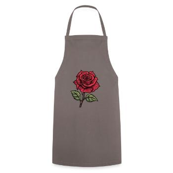Rose Symbole Amour - Tablier de cuisine - gris - Devant - AI Model Male 185 dark (185cm)