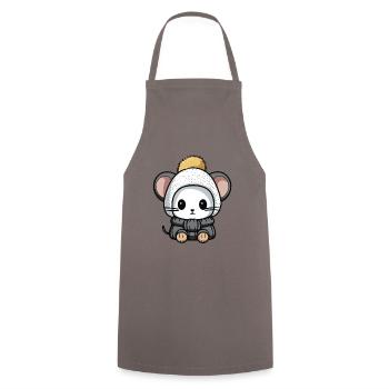 Souris Animal bébé bande dessinée - Tablier de cuisine - gris - Devant - AI Model Male 185 dark (185cm)