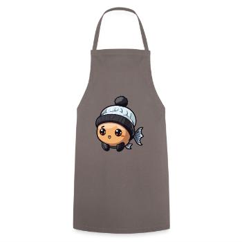 Fish Animal Baby Comic Anime - Cooking Apron - grey - Front - AI Model Male 185 dark (185cm)
