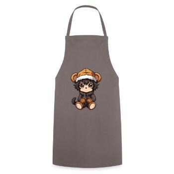 Singe Animal Bébé Bande Dessinée - Tablier de cuisine - gris - Devant - AI Model Male 185 dark (185cm)