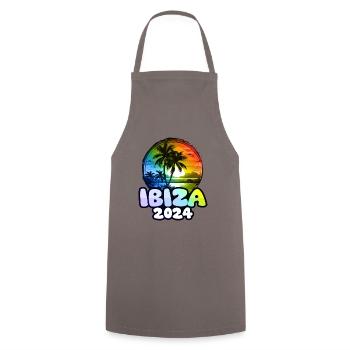 Ibiza 2024 Palm Trees Colorful - Cooking Apron - grey - Front - AI Model Male 185 dark (185cm)