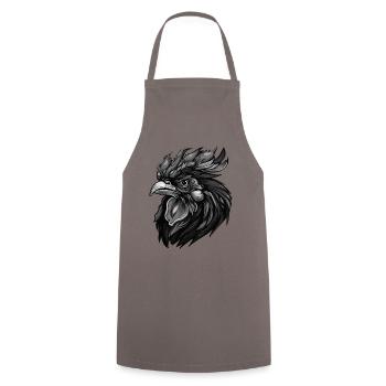 Rooster Animal Head - Cooking Apron - grey - Front - AI Model Male 185 dark (185cm)